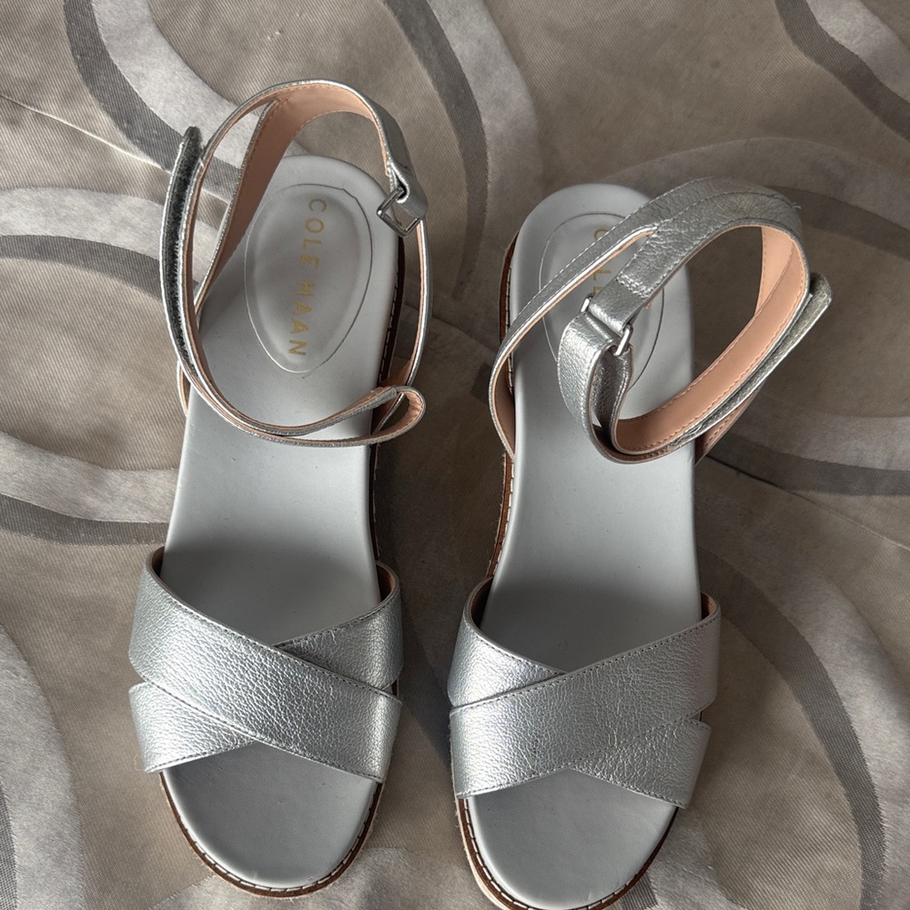 Cole Haan Women's Silver Strappy Sandals